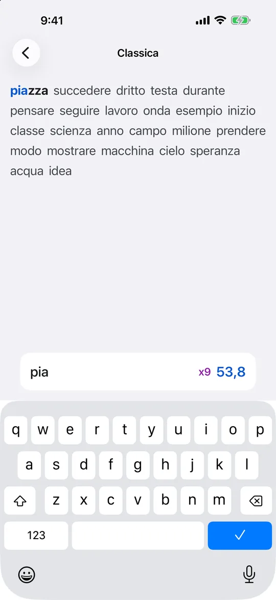 Una partita in corso, con il contatore di combo